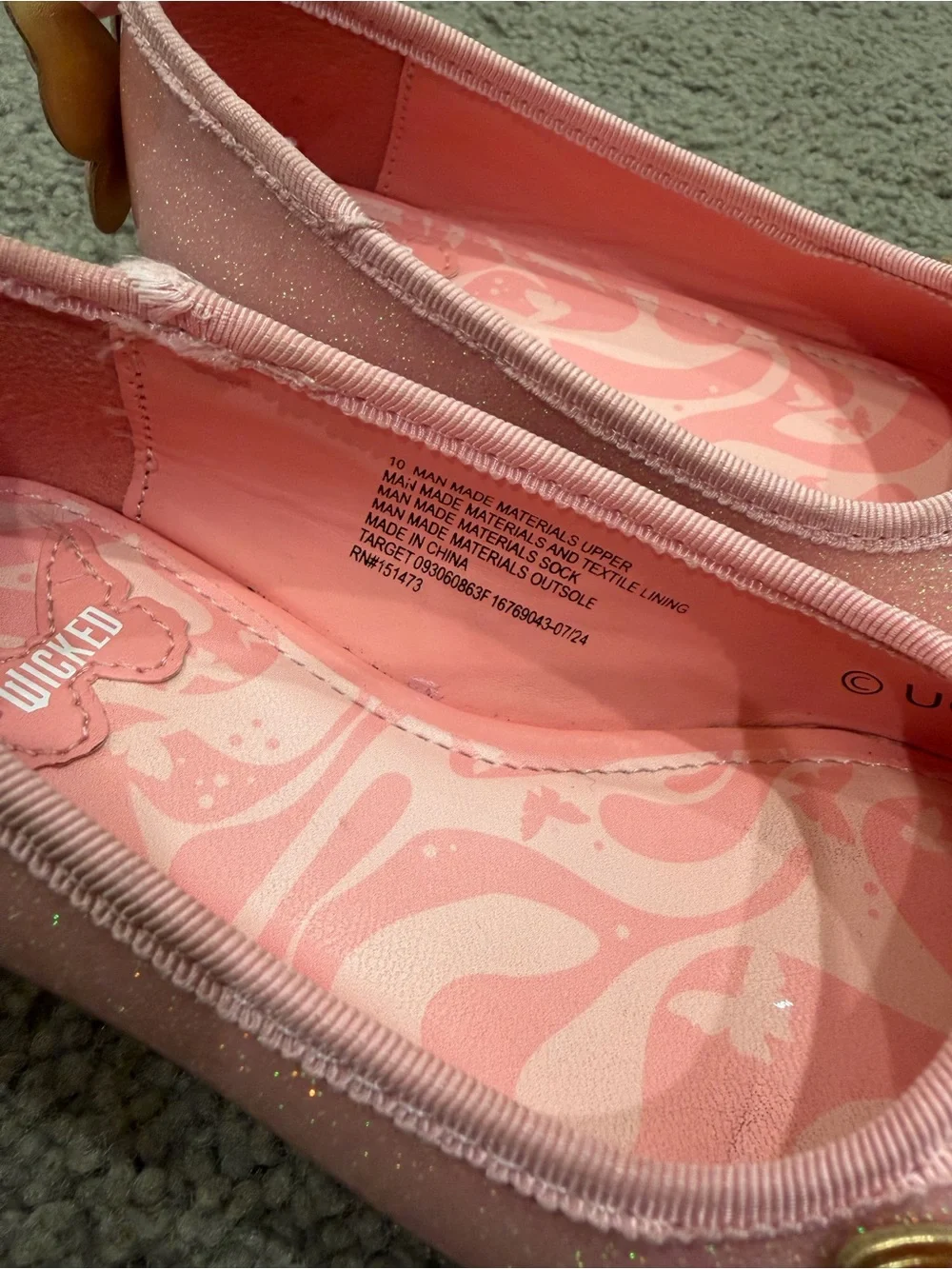 Wicked Pink Sparkly Butterfly Dress Shoes